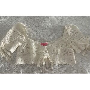 Dolls Kill Sugar Thrillz crochet crop top Sz M Medium